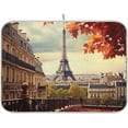 thumbnail image 1 of FREEAMG Dish Drying Mat Eiffel Tower Landscape Absorbent Dry Mats for Dishes Draining Pad for Kitchen Countertop 16" x 18", 1 of 7