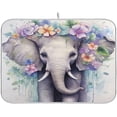 thumbnail image 1 of FREEAMG Dish Drying Mat Elephant Absorbent Microfiber Kitchen Dish Mat Super Absorbent Dish Drainer Mat for Kitchen Counter 16" x 18", 1 of 7
