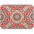 thumbnail image 1 of FREEAMG Dish Drying Mat Red Flower Pattern Absorbent Drying Pad Kitchen Heat Resistant Countertop Protector 16"× 18", 1 of 6