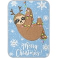 thumbnail image 1 of FREEAMG Dish Drying Mat Sloth Merry Christmas Snowflake Microfiber Absorbent Drying Pad Heat Resistant Kitchen Countertop Island Protector Stovetop Cover Holiday Gift 18"× 24", 1 of 6