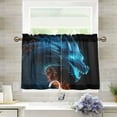 thumbnail image 1 of FREEAMG Dragon Half Window Tier Curtains 36 Inch Blackout Thermal Insulating Kitchen Linen Tier Curtains for Kitchen,Bathroom,Cafe, 1 of 7