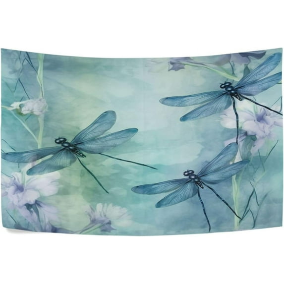 FREEAMG Dragonflies Watercolour Tapestry Hippie Wall Hanging Tapestries Aesthetic Decorative for Living Room Bedroom Ceiling 80x60In
