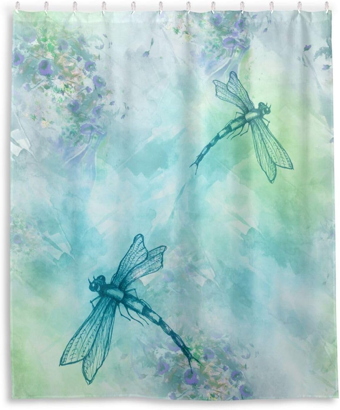 12-Piece Dragonfly Shower Curtain Hooks - Stainless Steel, Rustproof, Bronze Finish - View #11