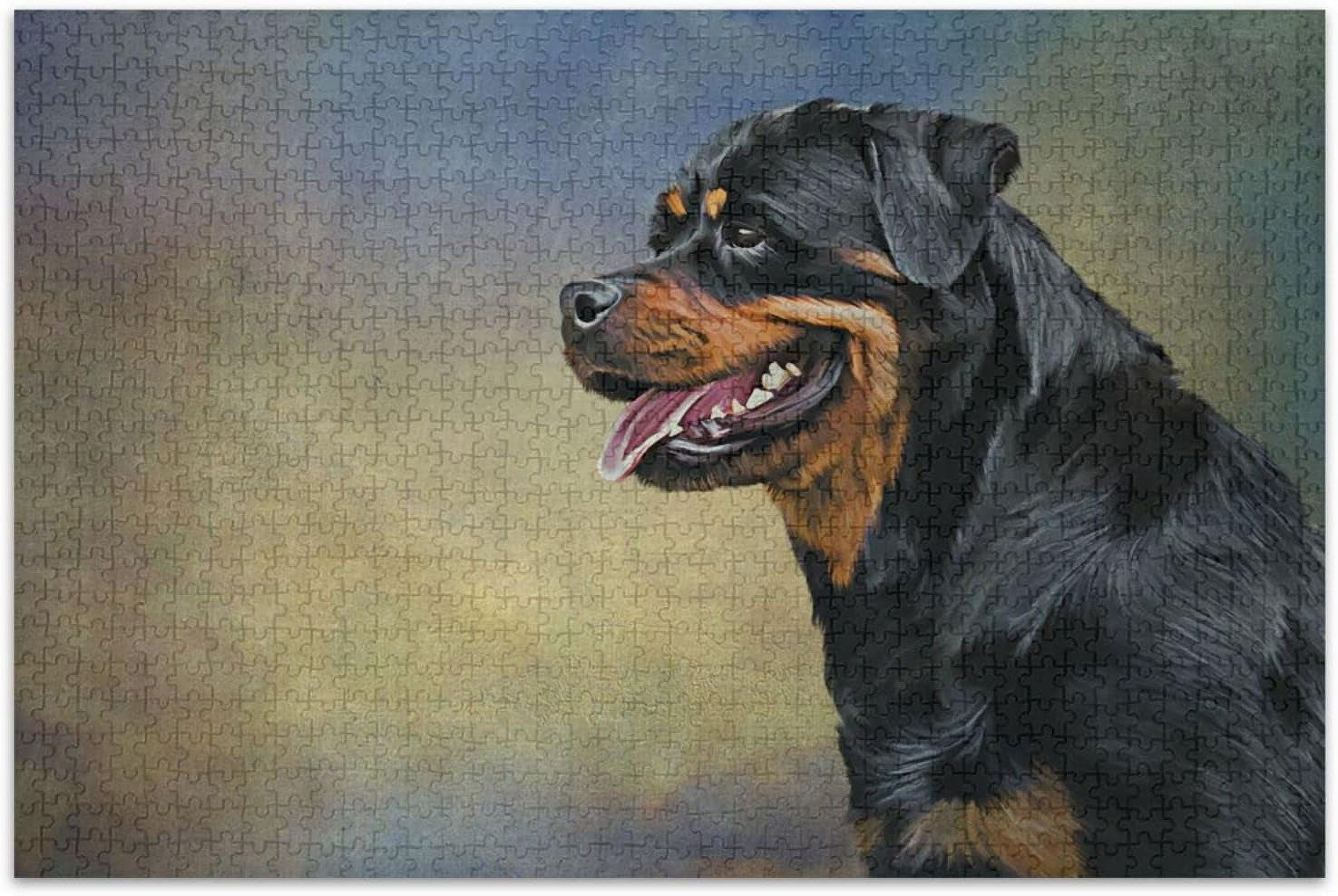 FREEAMG Drawing of The Dog Rottweiler Tricolor 1000 Piece Jigsaw Puzzle ...