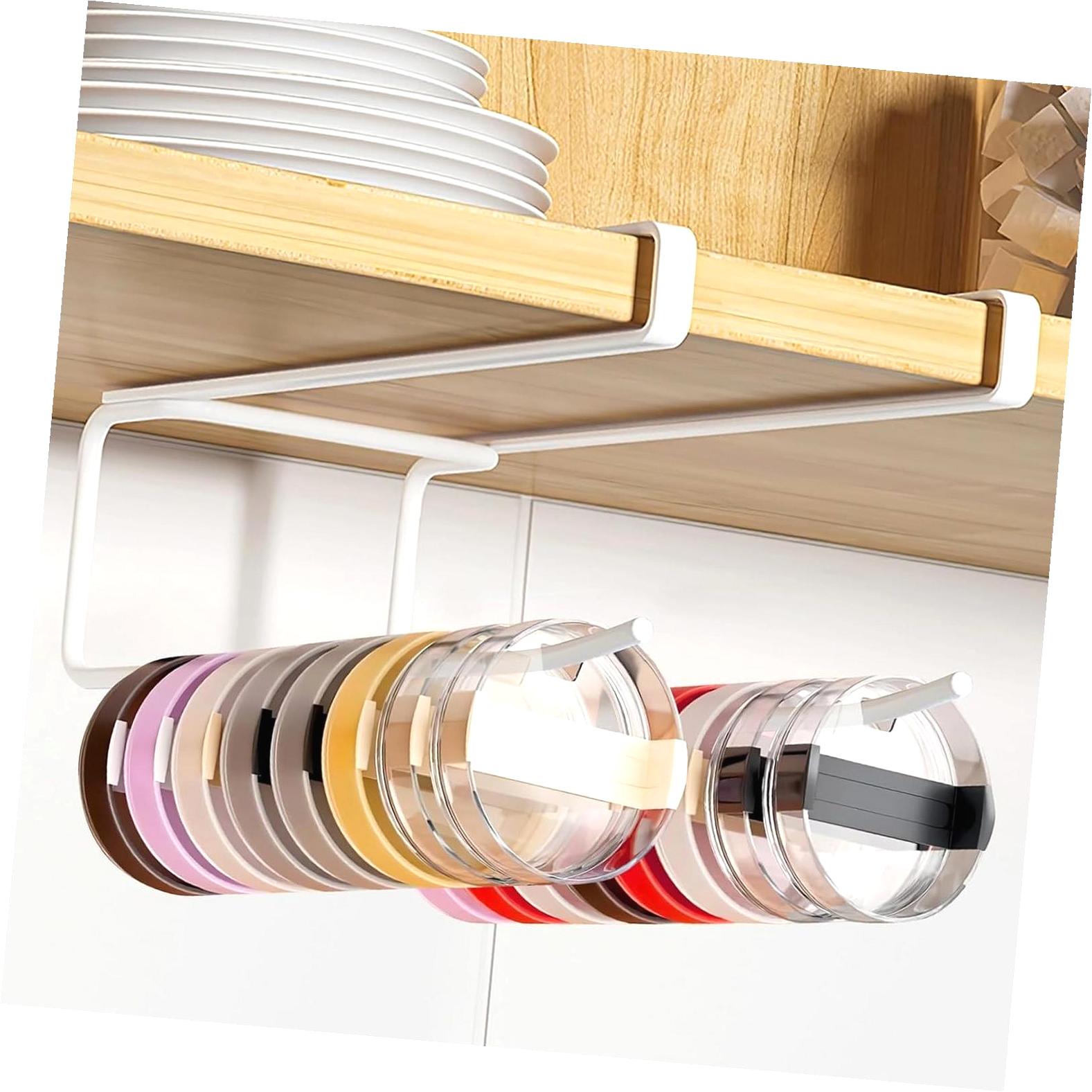 Cup Lid Rack FREEAMG Dual-Purpose Tumbler Lid Organizer, 11-Inch Cup Lid Storage ...