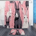 thumbnail image 1 of FREEAMG Easter Cute Rabbit Bath Curtain Rugs Sets 2 Pcs, Bathroom Theme Set with Shower Curtain and Non-Slip Carpet -12 Hooks-60X72in, 1 of 7