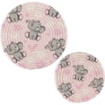 thumbnail image 1 of FREEAMG Elephant Round Trivets Pot Holders 2 Pcs, Heat Resistant Cotton Thread Weave Trivets for Hot Dishes, Cooking, Baking, Farmhouse, Kitchen Decor, 1 of 7