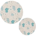 thumbnail image 1 of FREEAMG Elephant Round Trivets Pot Holders 2 Pcs, Heat Resistant Cotton Thread Weave Trivets for Hot Dishes, Cooking, Baking, Farmhouse, Kitchen Decor, 1 of 7