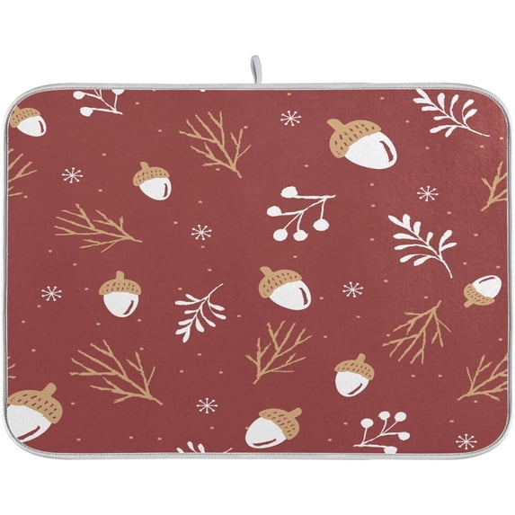 FREEAMG Festival Decoration Dish Drying Mat for Kitchen Counter,Super Quick Absorbent Composite Sponge Dish Drying Pad,Heat Resistant Non-Slip Rack Tableware Mat, 18x24 Inch