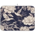 thumbnail image 1 of FREEAMG Floral Hummingbirds Dish Drying Mats Tableware Absorption Water Mat Home Decor Drying Pad for Kitchen Countertop, 16 X 18 Inch, 1 of 7