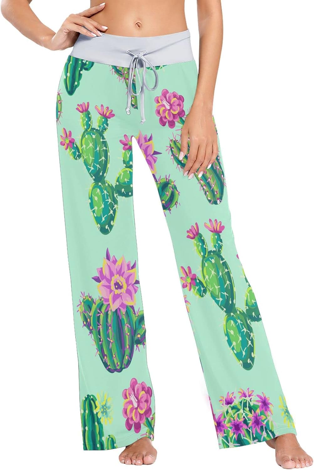 FREEAMG Floral Pajama Pants for Women Spring Summer Autumn Sleepwear ...