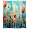 thumbnail image 1 of FREEAMG Flower Painting Shower Curtains Waterproof Fabric Shower Curtain Bathroom Decoration with Hooks Washable Bathroom Shower Curtains 60x72 Inch, 1 of 6