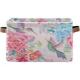 thumbnail image 1 of FREEAMG Flowers Hummingbirds Large Square Storage Basket Bin with Handles 1PCS, Foldable Multi Functional Closet Storage Box Shelf Basket for Storing Toys, Books and Clothes, 1 of 7