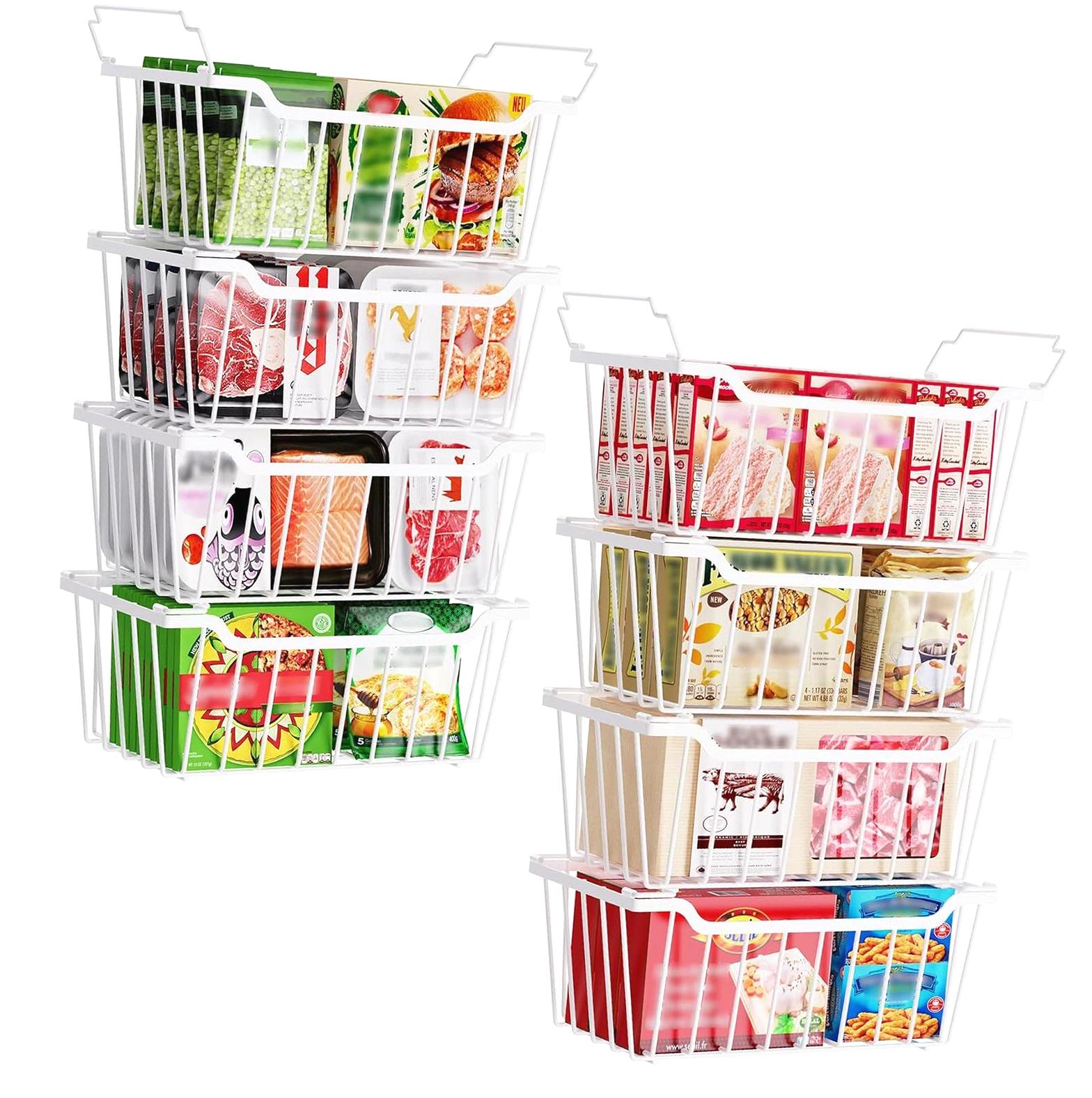 Freezer Storage Kit FREEAMG Freezer Organizer Bins, 8 Pack Stackable Chest Freezer ...