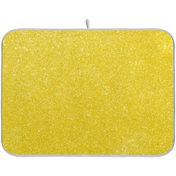 FREEAMG Gold Glitter Texture 6 Dish Drying Mat for Kitchen Counter,Super Quick Absorbent Composite Sponge Dish Drying Pad,Heat Resistant Non-Slip Rack Tableware Mat, 16x18 Inch