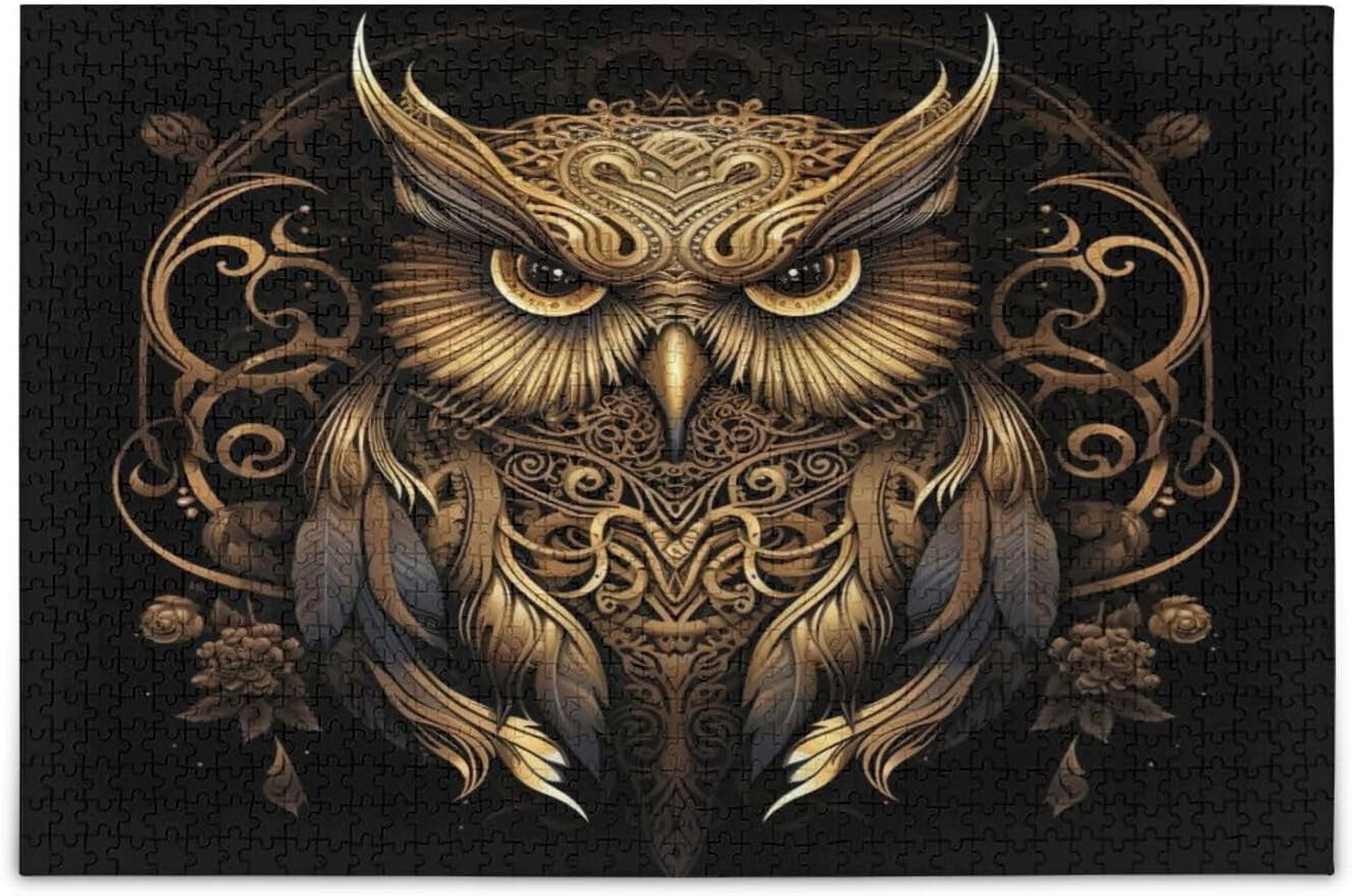 FREEAMG Gold Owl Jigsaw Puzzles for Adults 1000 Piece, Puzzles for ...