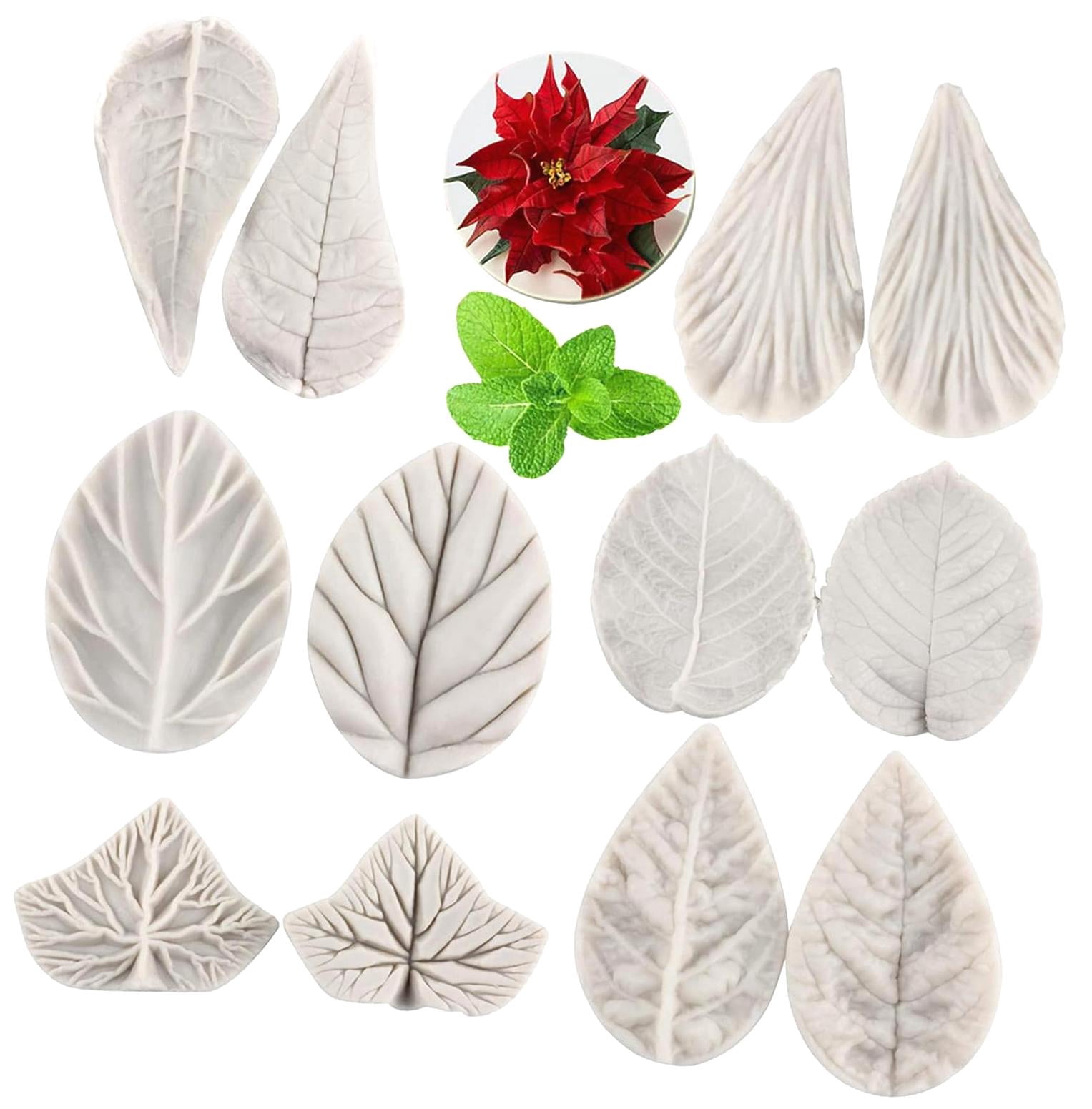 12-Piece Gumpaste Flower Mold Set | Silicone Veining Molds For Fondant, Chocolate, Soap, Cake Decorating