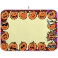 thumbnail image 1 of FREEAMG Halloween Décor Dish Drying Mat - 18 x 24inch- Extra Large Microfiber Dish Drying Mat, Dish Draining Mat, Counter top Mat, Funny Pumpkin Head, 1 of 7