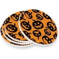 thumbnail image 1 of FREEAMG Halloween Pumpkin Coasters for Drinks Set of 4, Absorbent Ceramic Drink Coaster with Cork Base for Wooden Coffee Table, Cool Housewarming Gift for Home Decor, 1 of 6