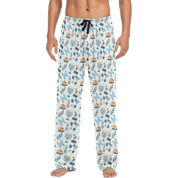 FREEAMG Hanukkah Jewish Holiday Men's Pajama Pants Sleepwear Lounge Pajama Bottoms