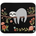 thumbnail image 1 of FREEAMG Happy Sloth on Tree Branch Absorbent Dish Drying Mat, 16 x 18 Inches Microfiber Kitchen Countertop Table Protector Multi-Purpose Counter Rack Sink Drainer Pad, 1 of 6