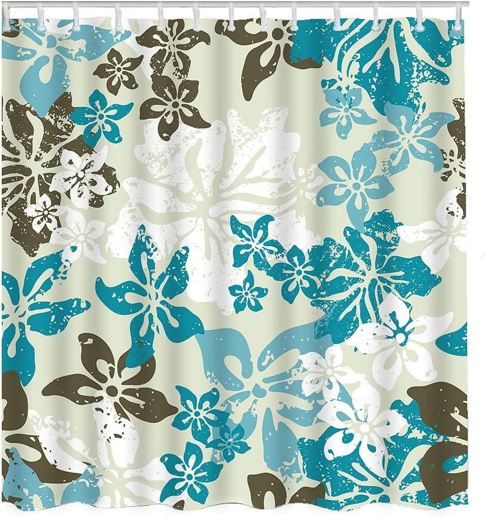 Hawaii Shower Curtain Hibiscus Palm Background