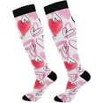 thumbnail image 1 of FREEAMG High Elasticity Compression Socks, High Knee Socks Adult Universal Leisure Relieve Fatigue,Heart Shapes Travel Daily with Running (2 Pair), 1 of 7
