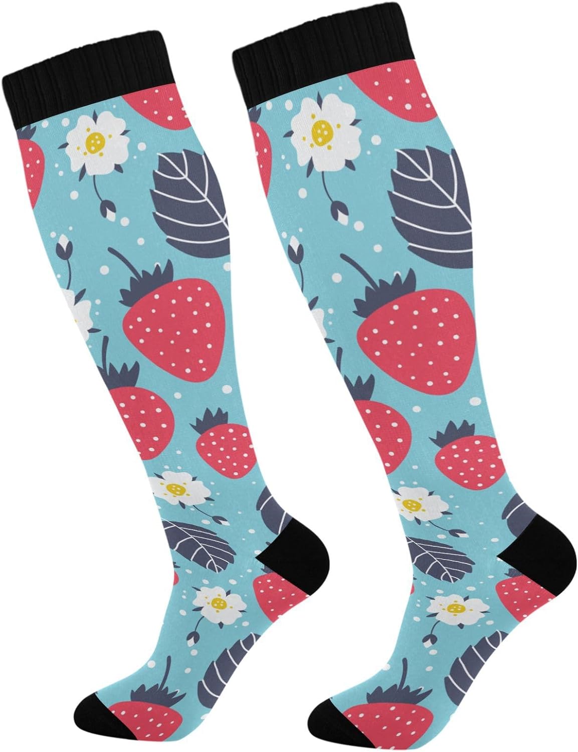 Compression Elastic Socks FREEAMG High Elasticity Compression Socks, High Knee Socks Adult ...