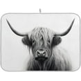 thumbnail image 1 of FREEAMG Highland Cow Dish Drying Mat for Kitchen Counter, Ultra Absorbent Reversible Microfiber Dishes Drying Rack Pad Heat-resistant Mats 16x18in, 1 of 7