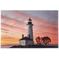 thumbnail image 1 of FREEAMG Jigsaw Puzzles for Adults or Kids 500 Piece, Lighthouse Under The Sunset Glow Ntellectual Decompression Fun Family Puzzles Game for Christmas Holiday Toy Gift, 1 of 7