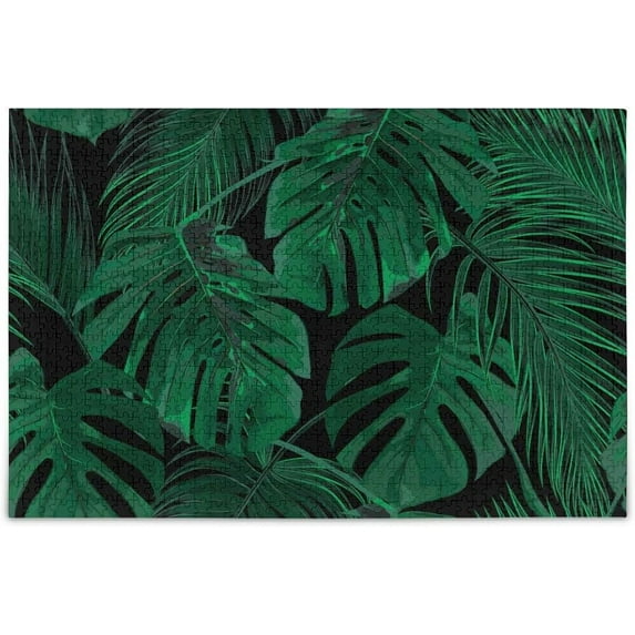 FREEAMG Jigsaw Puzzles for Adults 500 Pieces Tropical Palm Monstera Leaf Puzzle Buffalo Games