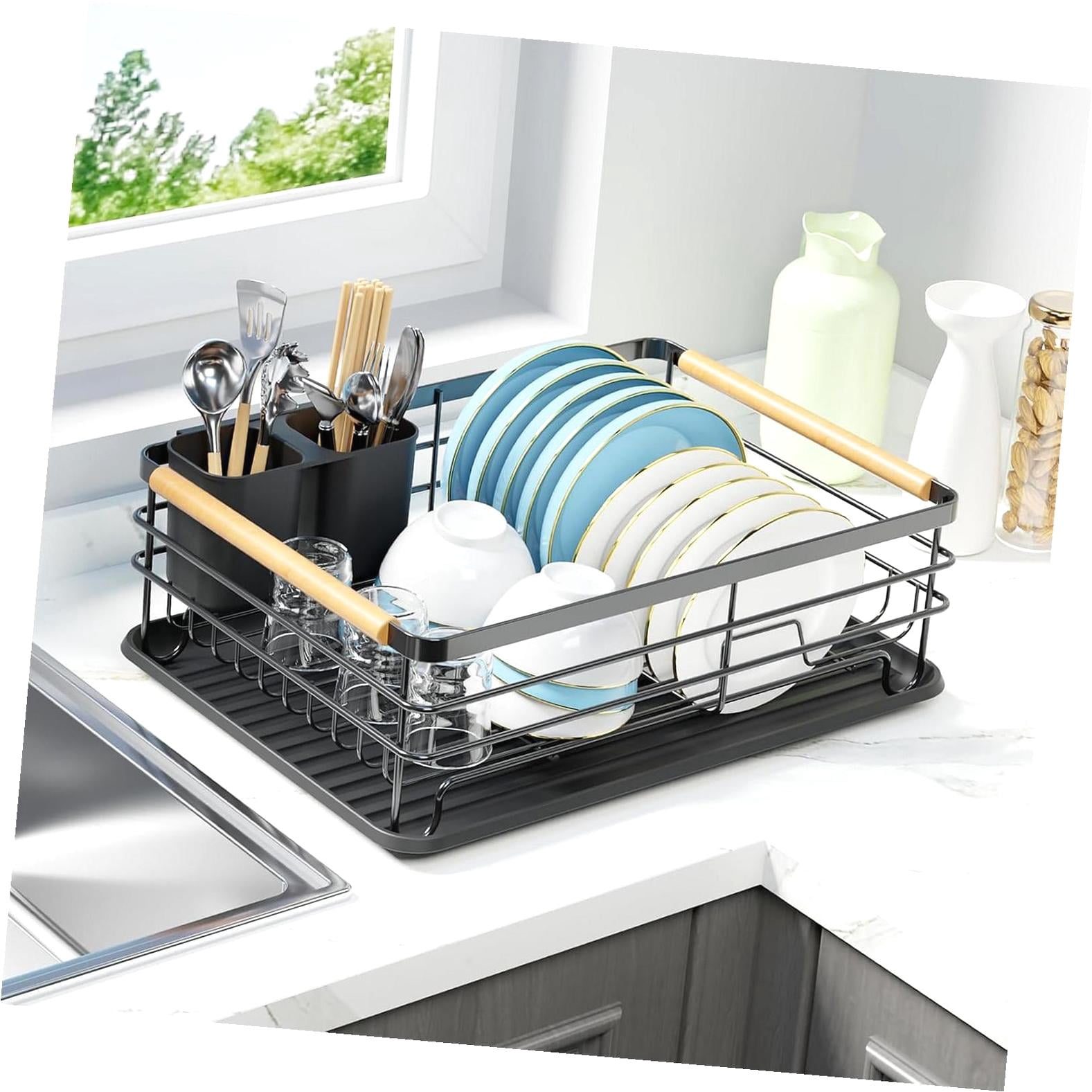 Handle Sand Rack FREEAMG Kitchen Essential: Wooden Handles, Thickened Metal, Ready-to ...