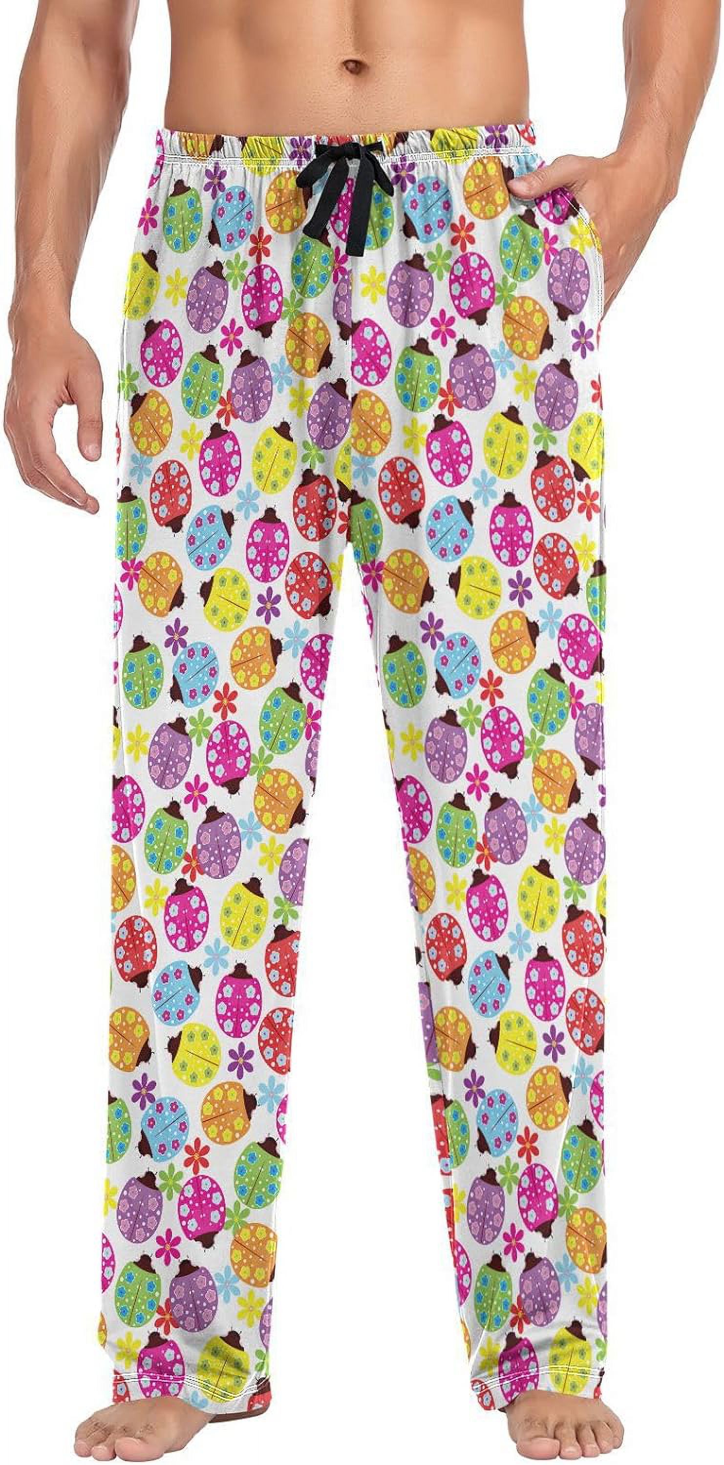 FREEAMG Ladybugs Pajama Pants for Men, Men's Separate Bottoms, Pure
