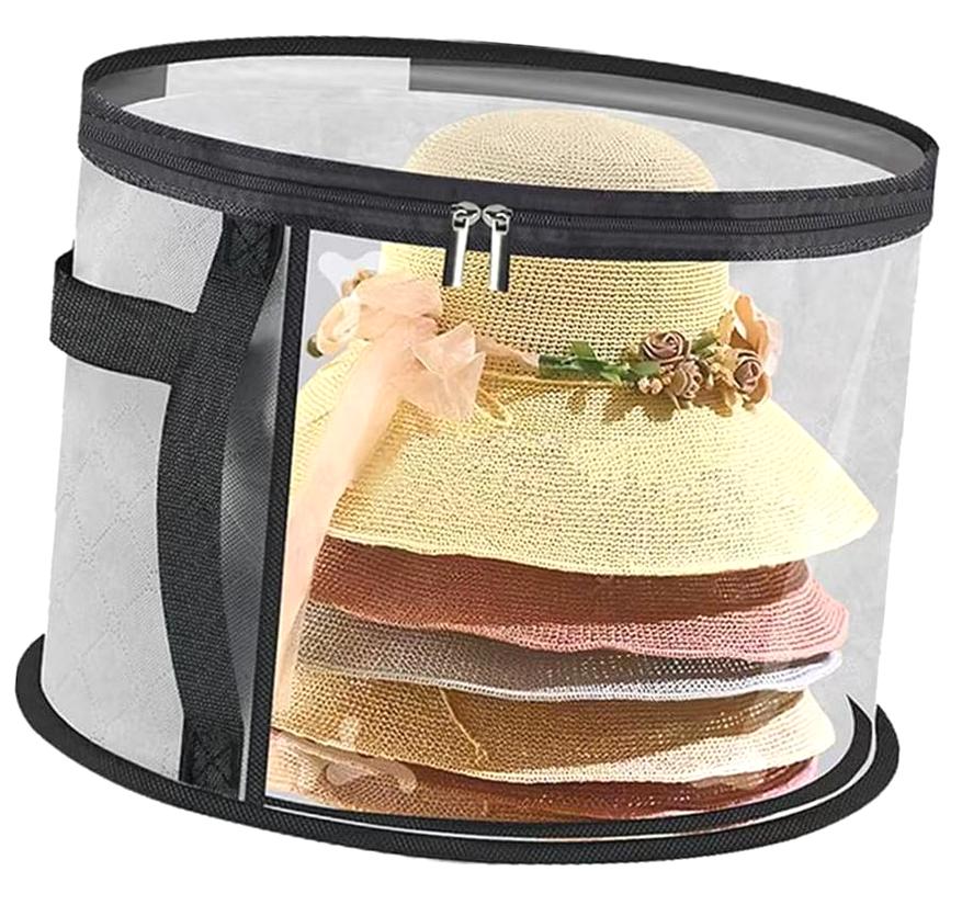 Large Storage Organizer for Hats, Apparel, Socks & More Big Capacity for Beach Hats, Headwear, Travel Necessities, and Home Goods Design (Grey)