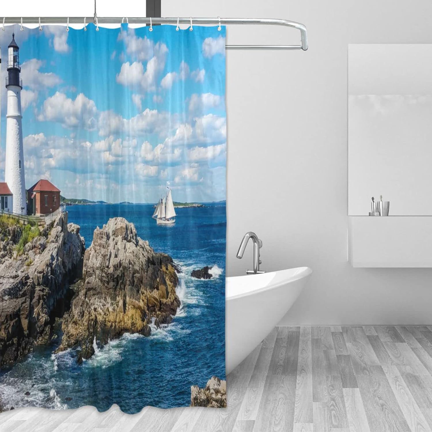 FREEAMG Lighthouse Interior Design Home Bathtub Bathroom Toilet Water ...