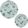 thumbnail image 1 of FREEAMG Llama Cactus Round Trivets Pot Holders 2 Pcs, Heat Resistant Cotton Thread Weave Trivets for Hot Dishes, Cooking, Baking, Farmhouse, Kitchen Decor, 1 of 7