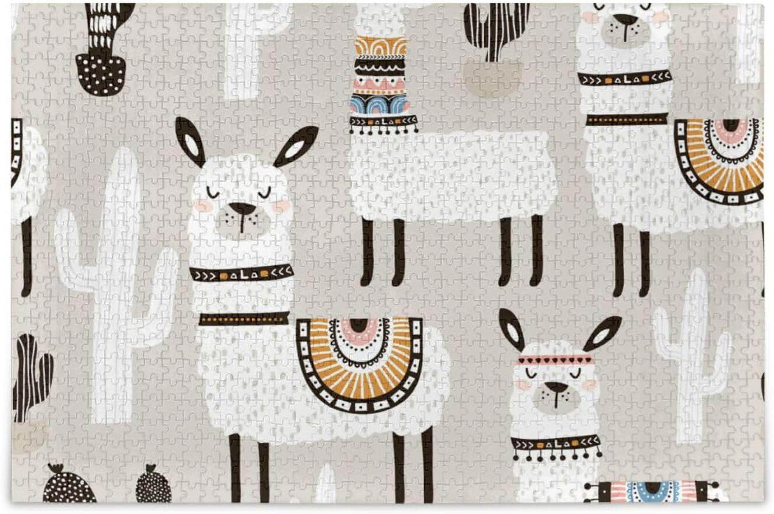 FREEAMG Llama Jigsaw Puzzle for Adults Teens Kids, 500 Pieces Wooden ...