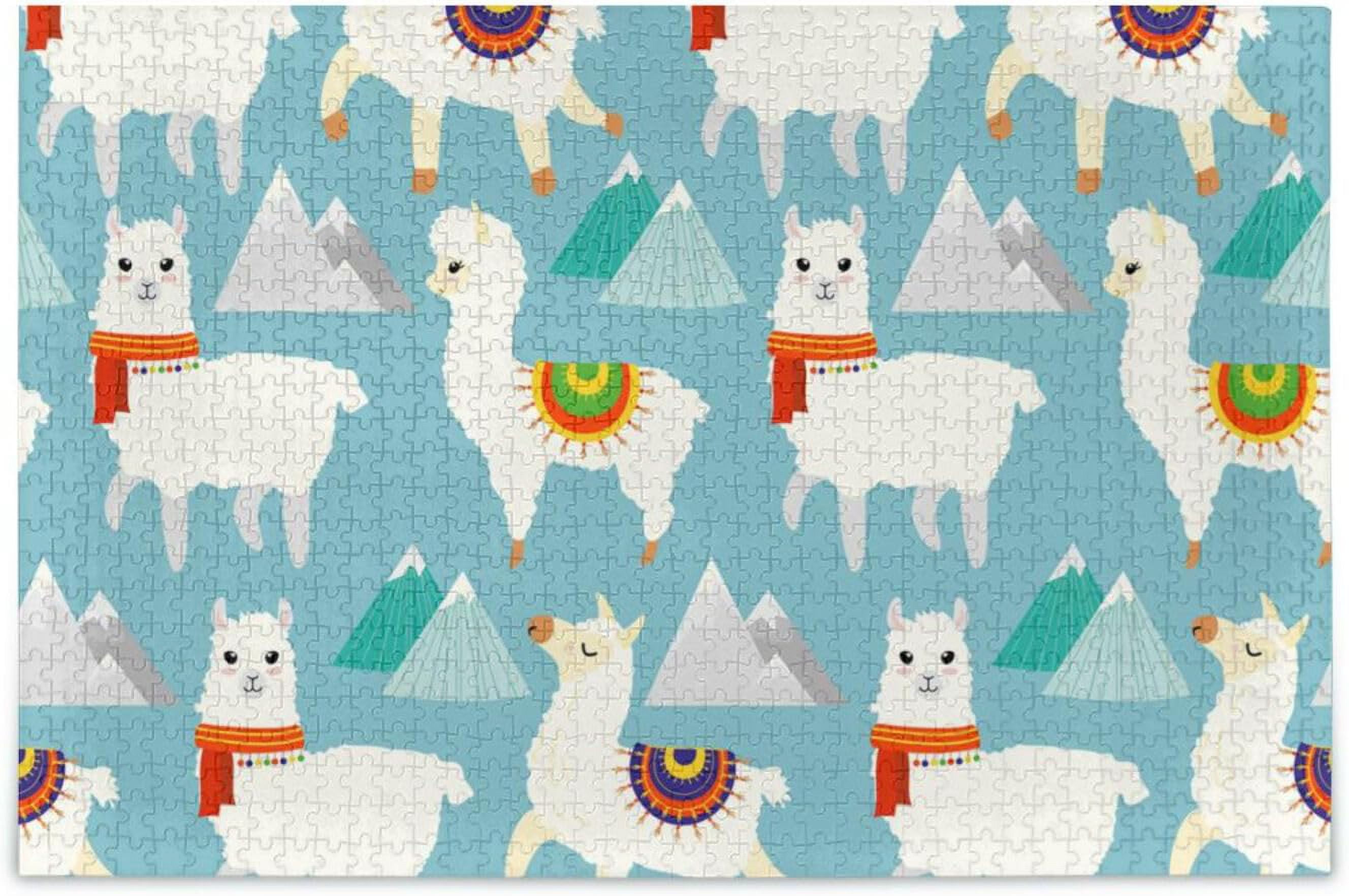 FREEAMG Llama Jigsaw Puzzle for Adults Teens Kids, 500 Pieces Wooden ...