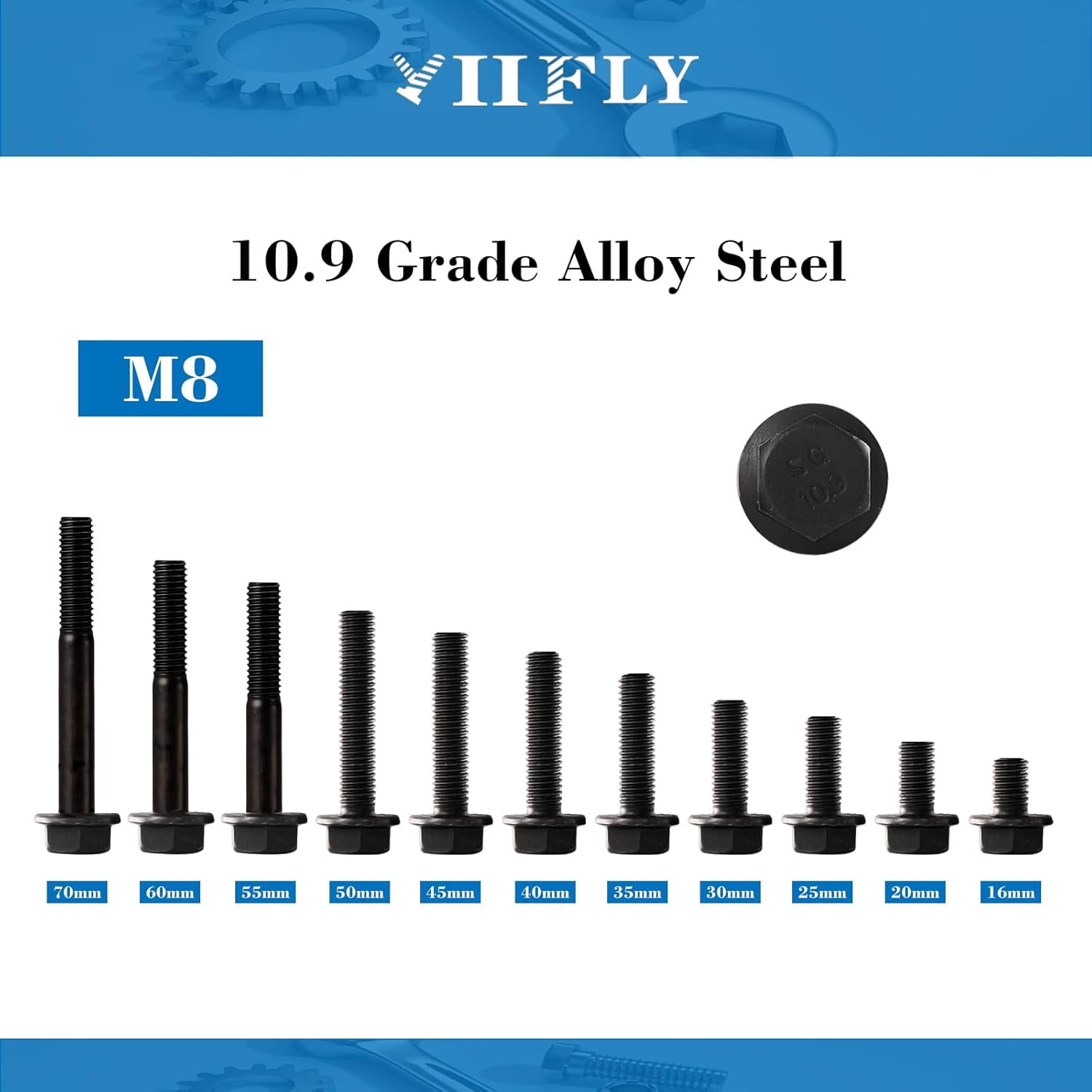 Stainless Steel Flange Hex Bolts – 3/8-16 X 1-1/4 Inch – Serrated Flange – 304 Grade – Pack Of 6