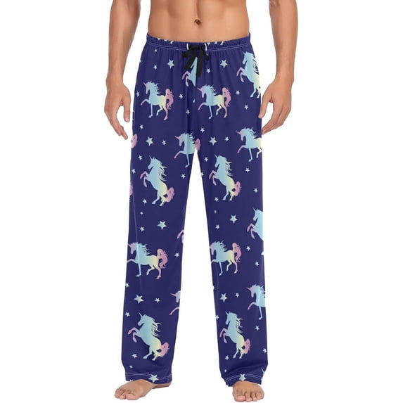FREEAMG Magic Unicorn Pajama Pants for Men, Men's Separate Bottoms, Comfortable Lounge Pants for Men（163）
