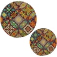 thumbnail image 1 of FREEAMG Mandala Round Trivets Pot Holders 2 Pcs, Heat Resistant Cotton Thread Weave Trivets for Hot Dishes, Cooking, Baking, Farmhouse, Kitchen Decor, 1 of 7