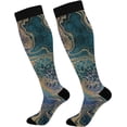 thumbnail image 1 of FREEAMG Marble Compression Socks for Men & Women Knee High Stockings for Running, Sport, Hiking & Travel, 1 of 7