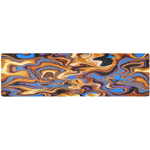 FREEAMG Marble Unique Texture Long Trivet Table Runner Non-Slip Heat Resistant Table Protector Waterproof Abstract Style Hot Pads Pot Holder Table Mats