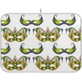 thumbnail image 1 of FREEAMG Mardi Gras Holiday Absorbent Dish Drying Mat Microfiber Large Kitchen Countertop Table Protector Multi-Purpose Counter Rack Sink Drainer Pad 16"x18", 1 of 6