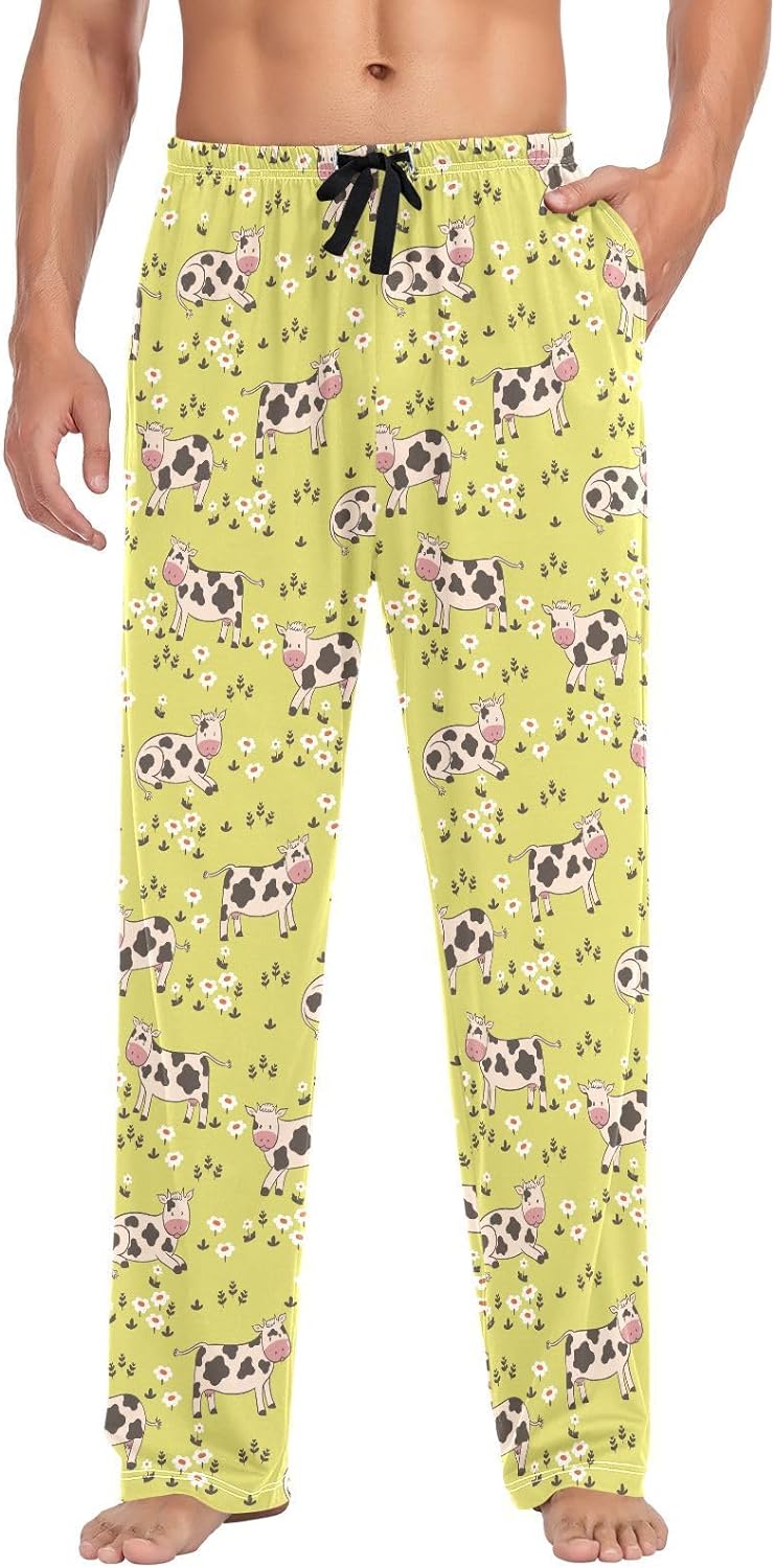 FREEAMG Men's Cotton Pajama Pants Lounge Sleep Pants Soft Sleepwear