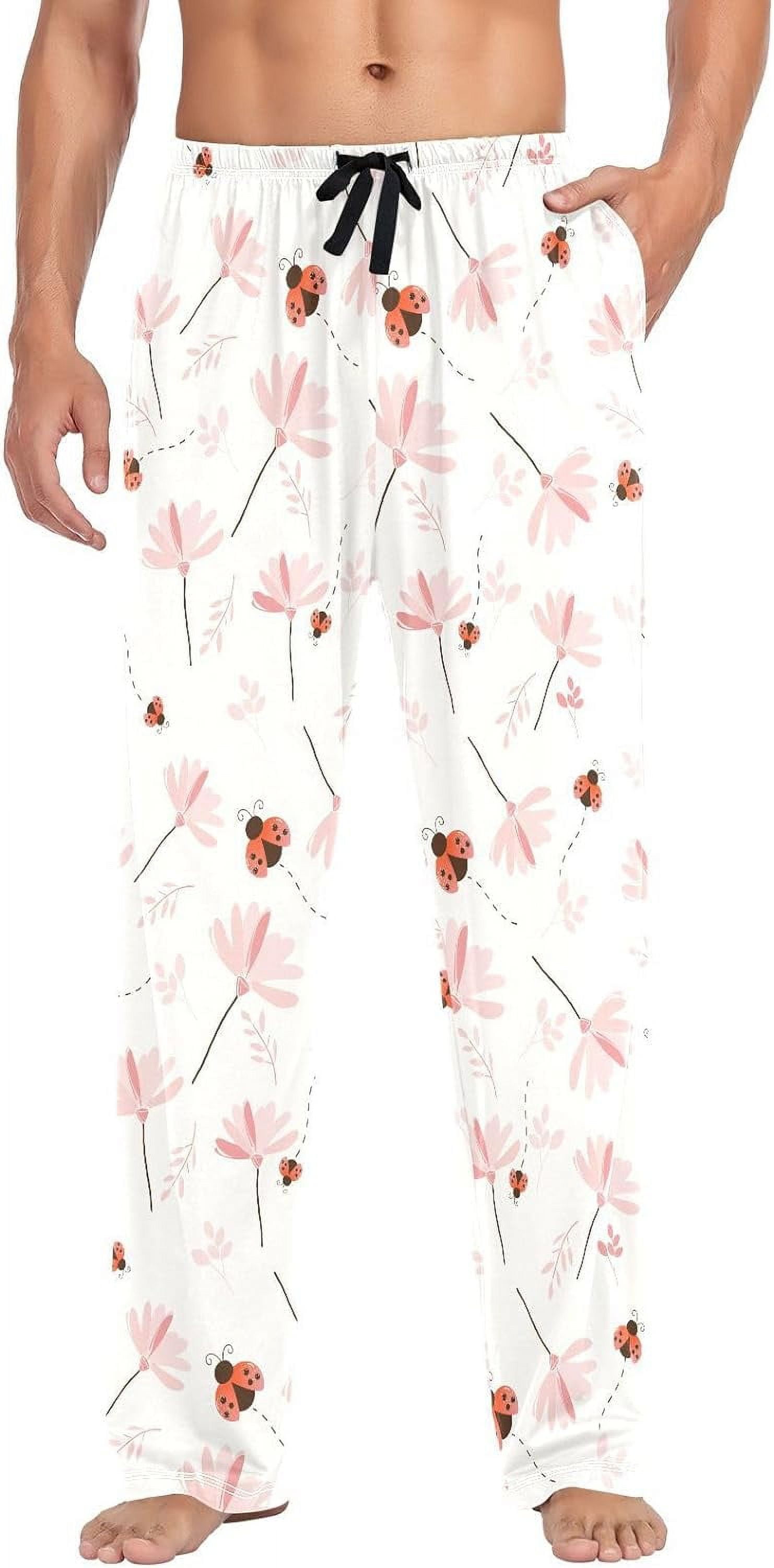 FREEAMG Men's Cotton Pajama Pants Lounge Sleep Pants Soft Sleepwear