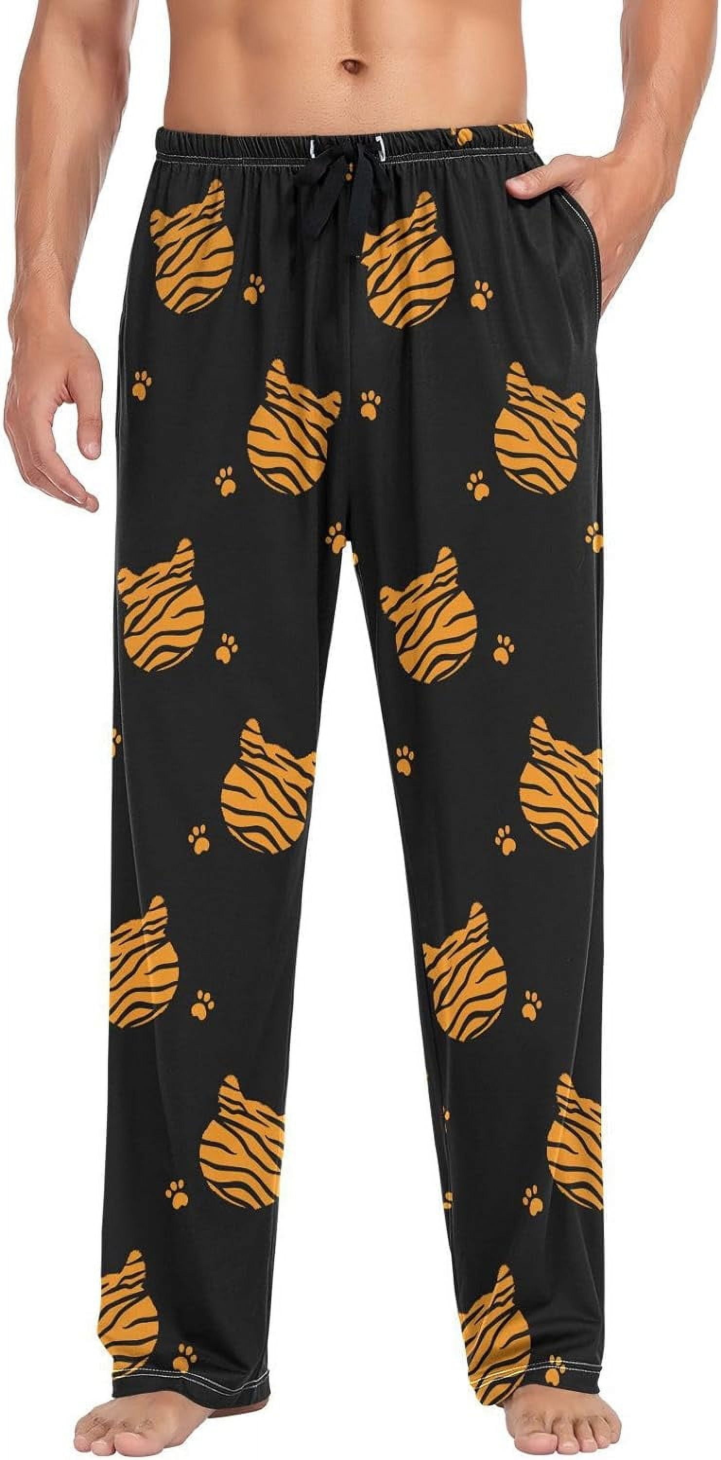 FREEAMG Men's Cotton Pajama Pants Lounge Sleep Pants Soft Sleepwear