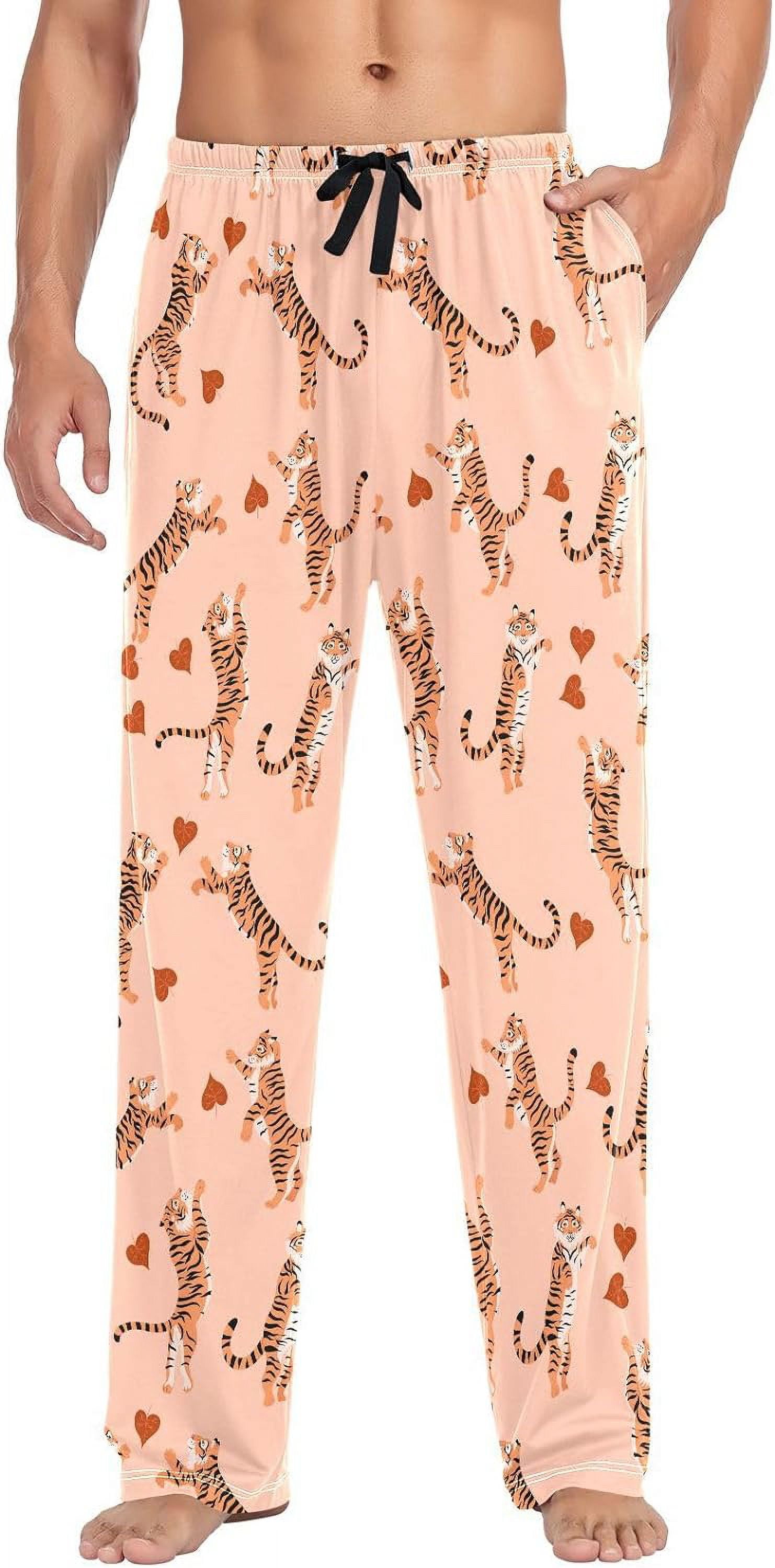 FREEAMG Men's Cotton Pajama Pants Lounge Sleep Pants Soft Sleepwear