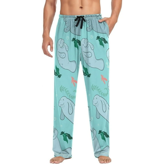 FREEAMG Men's Pajama Pants with Pockets Loose Lounge Sleepwear Long Pjs Bottoms