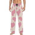 thumbnail image 1 of FREEAMG Men's Pajama Pants with Pockets Sleepwear Lounge Pants Stretch Casual Pink Cow Spot, 1 of 7